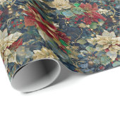 クリスマスアールヌーボーフローラルパターン ラッピングペーパー (ロールコーナー)