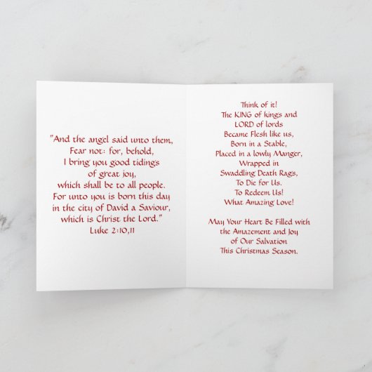 クリスマスイエスの季節の理由 シーズンカード (内部)