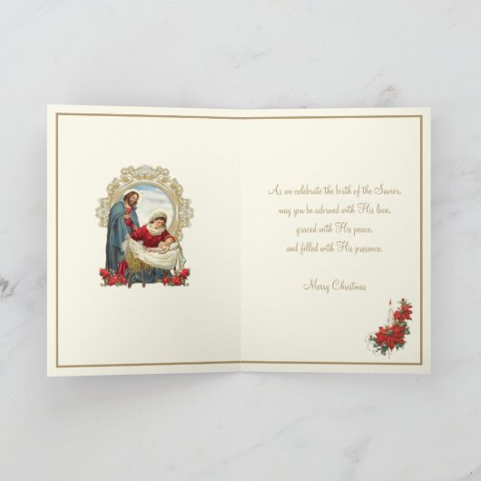 クリスマスイエスメアリージョセフフレンド出生 シーズンカード (内部)