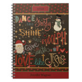 クリスマスイエス霜の降りたルドルフサンタ引用文 ノートブック (正面)