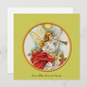 クリスマスイエローの写真グリーティングカード。 シーズンカード (正面/裏面)