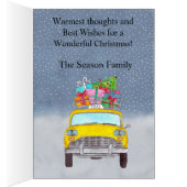 クリスマスイエローキャブのカスタマイズ可能な写真カード (内側 (右))