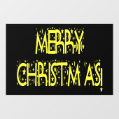 クリスマスイエロースターズナイトBLKホームストアビニル ウィンドウサイン (シート)