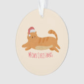 クリスマスイエロータブビーキャット オーナメント (正面)