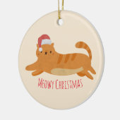 クリスマスイエロータブビーキャット セラミックオーナメント (左)