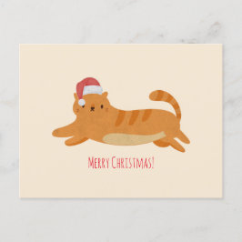 クリスマスイエロータブビーキャット ポストカード