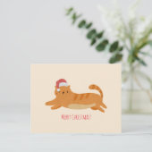 クリスマスイエロータブビーキャット ポストカード (スタンド正面)