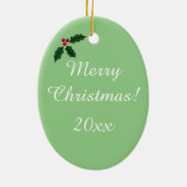 クリスマスイエローラブラドールサンタオーバルオーナメント セラミックオーナメント (裏面)