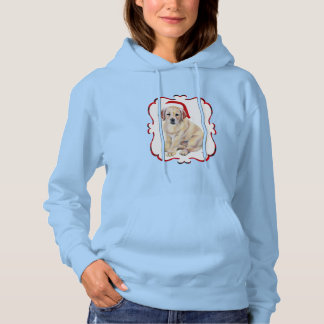 クリスマスイエローラブラドール子犬タータンチェック パーカ