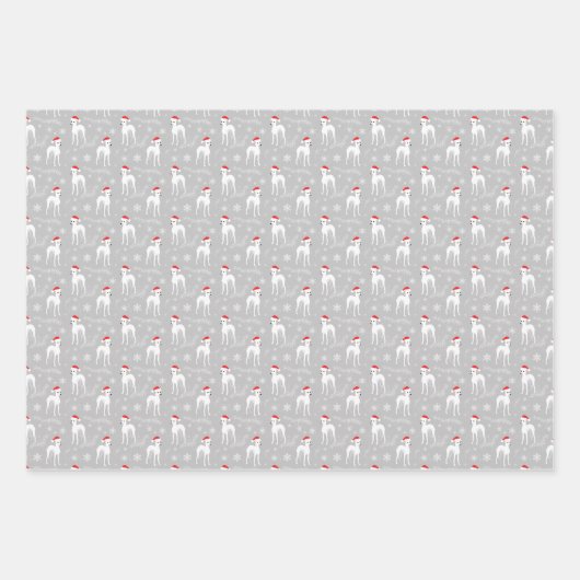 クリスマスイギイタリアングレイハウンドカスタムカラー ラッピングペーパーシート (正面3)