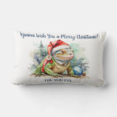 クリスマスイグアナランバー装飾用クッション ランバークッション (裏面)