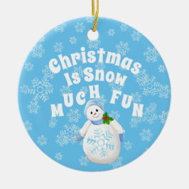 クリスマスイズスノーマッグおもしろい雪だるま セラミックオーナメント