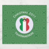 クリスマスイタリアンエンジェルのパーソナライズ スパークリングワインラベル (シングルラベル)