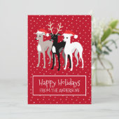 クリスマスイタリアングレイハウンズフラットホリデーカード シーズンカード (スタンド正面)