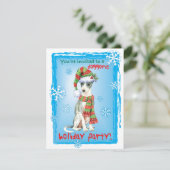 クリスマスイタリアングレイハウンドホリデー招待状 シーズンカード (スタンド正面)