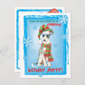 クリスマスイタリアングレイハウンドホリデー招待状 シーズンカード (正面/裏面)