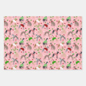 クリスマスイタリアングレイハウンド犬 ラッピングペーパーシート (正面3)