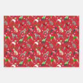 クリスマスイタリアングレイハウンド犬 ラッピングペーパーシート (正面2)