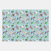 クリスマスイタリアングレイハウンド犬 ラッピングペーパーシート (正面)