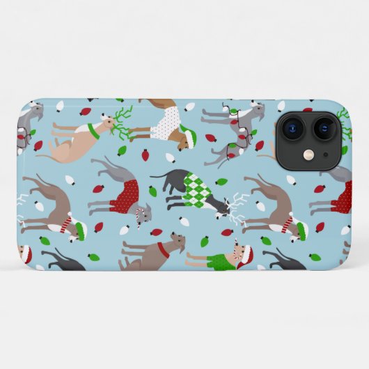 クリスマスイタリアングレイハウンド犬 Case-Mate iPhoneケース (裏面(横))