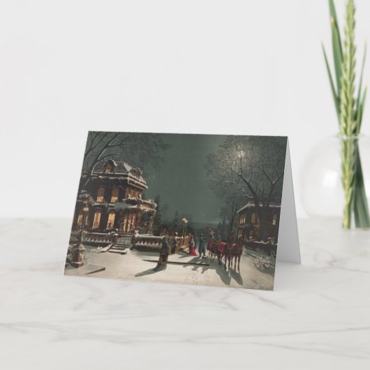 クリスマスイブそりの乗り物、クリスマスカード シーズンカード (正面)