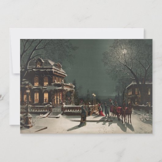 クリスマスイブそりの乗カスタマイズり物 シーズンカード (正面)