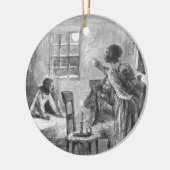 クリスマスイブで目がさえている子供 セラミックオーナメント (左)