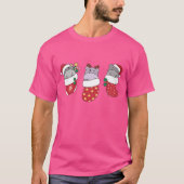クリスマスイブにカバのくつしたにプレゼントを入れよう 可愛いカバのクリスマスストッキング Tシャツ (正面)
