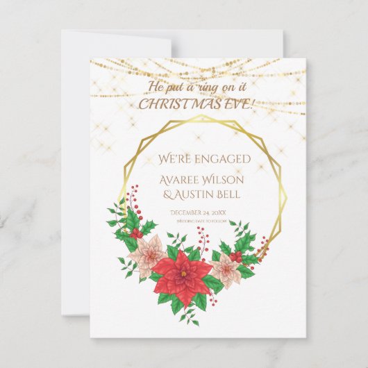 クリスマスイブに指輪をプレゼント カード (正面)