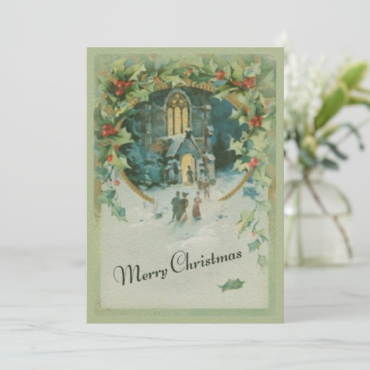 クリスマスイブに教会へヴィンテージ カード (スタンド正面)