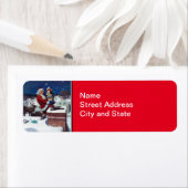 クリスマスイブに本を届けるサンタ ラベル (インサイチュ)