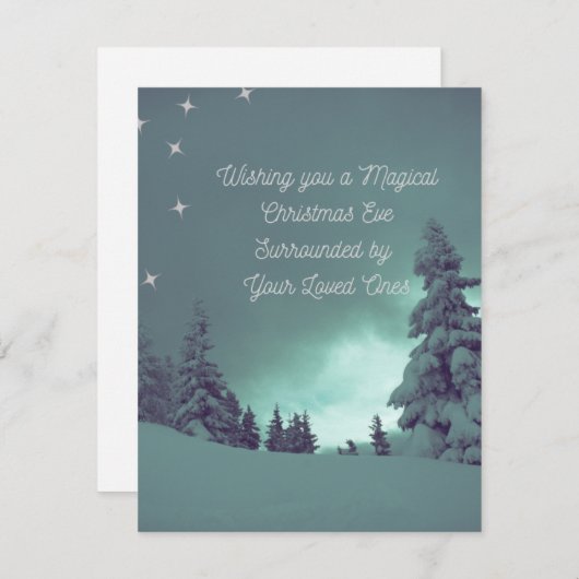 . .クリスマスイブに魔法のイブを祈る シーズンカード (正面/裏面)