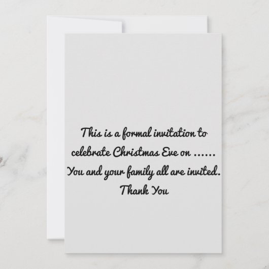 クリスマスイブのお祝い 招待状 (裏面)
