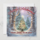 クリスマスイブのお祝い、森からの季節のご挨拶 シーズンカード (正面)