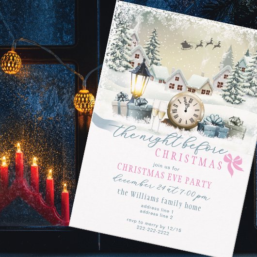 クリスマスイブのお祭りパーティー  - クリスマスイブを祝おう 招待状