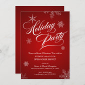クリスマスイブのオープンハウスの立食パーティー 招待状 (正面/裏面)