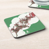 クリスマスイブのサンタとトナカイ コースター (左側)