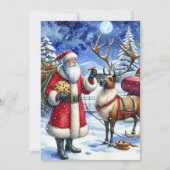 クリスマスイブのサンタとトナカイ シーズンカード (正面)
