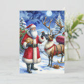 クリスマスイブのサンタとトナカイ シーズンカード (スタンド正面)