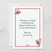 クリスマスイブのサンタとトナカイ シーズンカード (裏面)