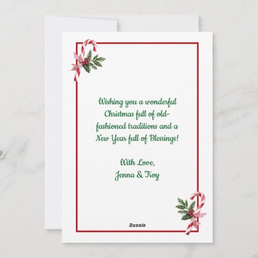 クリスマスイブのサンタとトナカイ シーズンカード (裏面)