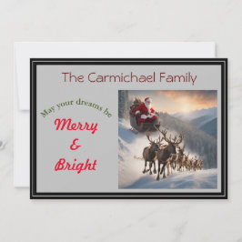 クリスマスイブのサンタとトナカイ シーズンカード