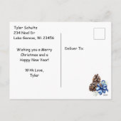 クリスマスイブのサンタとトナカイ シーズンポストカード (裏面)