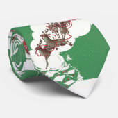 クリスマスイブのサンタとトナカイ ネクタイ (ロール)