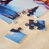 クリスマスイブのサンタとドラゴン ジグソーパズル (側面)