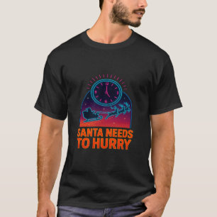 クリスマスイブのサンタは急がなきゃ Xmas Tシャツ