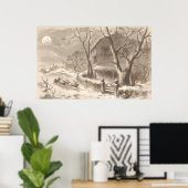 クリスマスイブのサンタクロース ポスター (ホームオフィス)