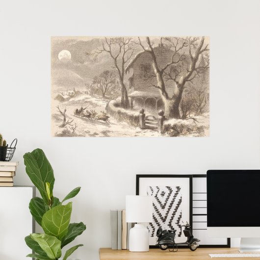 クリスマスイブのサンタクロース ポスター (ホームオフィス)