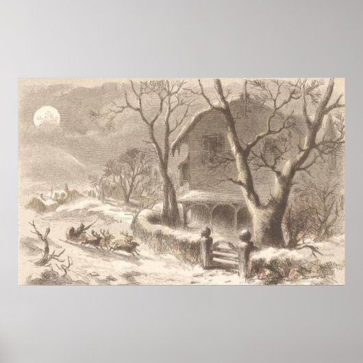 クリスマスイブのサンタクロース ポスター (正面)