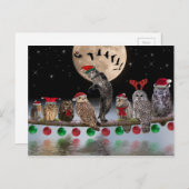 クリスマスイブのフクロウとのASIOの踊り シーズンポストカード (正面/裏面)